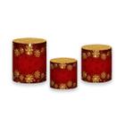 Trio De Capa Cilindro - Natal Vermelho e Dourado 001