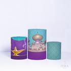 Trio de Capa Cilindro para Festa Infantil Veste Fácil C/elástico Princesa Jasmine