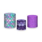 Trio De Capa Cilindro - Sereia Escamas Efeito Glitter Roxo 006 - Via Cores