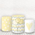 Trio De Capas Cilindros 3D Sublimado Baby Amarelo Fcc-117