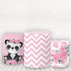 Trio De Capas Cilindros 3D Sublimado Panda Rosa Fcc-346 - Felicitá