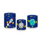 Trio de Capas de Cilindro - Astronauta na Galáxia Azul Flat 003 - Via Cores