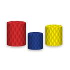 Trio de Capas de Cilindro - Circo Vermelho Azul Amarelo 015