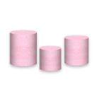 Trio de Capas de Cilindro - Efeito Glitter Rosa Pastel Suave 103 - Via Cores