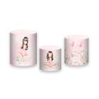 Trio de Capas de Cilindro - Fada Morena Cogumelo com Flores 009