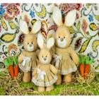 Trio de coelhos amore, vestido com lese - para nicho