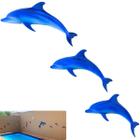 Trio De Golfinhos Peixe Resina Decoração Parede Praia 28cm