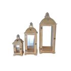 Trio de Lanterna Decor Natural e Metal