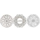 Trio de Mandala Prata / Prateada / Cinza 30cm