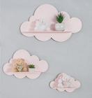 Trio De Nichos Modelo Nuvem Em MDF Para Quarto De Bebê Decoração 3 Peças - Beca Baby