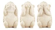 Trio de ouriços sabios em cimento
