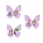 Trio De Prateleira Borboleta - MDF Kit com 03