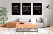 Trio de Quadros Moldurado Blackboard Sucesso, Execução e Propósito 