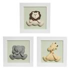 Trio De Quadros Selva Quarto Bebê Infantil Menina Menino