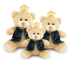 Trio de Ursinhos Príncipes para Decoração Infantil 20, 25 e 30cm - ToyBrink