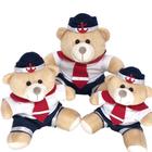 Trio de Urso de Pelúcia Nicho Enfeite Quarto de Bebe P-15cm M-20cm G-25cm