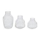 Trio de vaso decorativos em vidro incolor mart