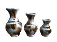 Trio De Vasos Enfeite Ceramica Centro De Mesa Decoração Sala