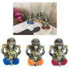 Trio Ganesha Hindu Deus Sorte Prosperidade Sabedoria Resina