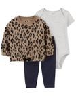 Trio inverno frio Sherpa Casaco Body Calça Carters