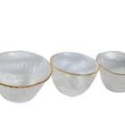 Trio Mini Bowls com Borda Dourada - Elegância para sua Mesa