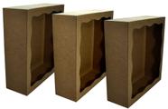 Trio Nicho Quadrado Simples Borda Ondulada 37x37x12 Mdf Madeira