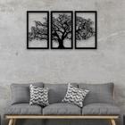 Trio Quadro Decorativo MDF Árvore Da Vida 85x55 Sala Quarto Escritório