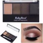 Trio sombras para sobrancelha  3 cores com primer  ruby rose  bh - 9354