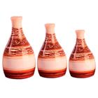 Trio Vasos Garrafas Belly Em Cerâmica De Sala Decor - Bege