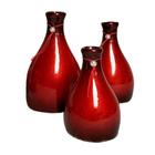 Trio Vasos Garrafas Belly em Cerâmica de Sala Decor - Red Glow