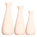 Trio Vasos Garrafas Grandes em Cerâmica Decorativa - Bege