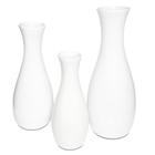 Trio Vasos Garrafas Grandes em Cerâmica Decorativa - Branca
