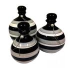 Trio Vasos Shalom em Cerâmica de Sala Decorativos - Black Gray