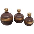 Trio Vasos Shalom em Cerâmica Fosca de Sala Decor - Brown Gold