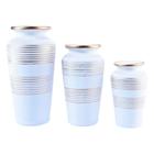 Trio Vasos Urnas Gregas Em Cerâmica Fosca Decor Sala White