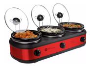 Triplo Buffet Red 2,4 L Rechaud Elétrico - 127 V- Slow Cook