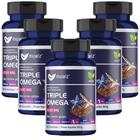 Triplo Ômega 3+6+9 Natural 1000mg 60 Capsulas Muwiz 5 Potes