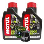 Troca de oleo motul 5100 10w40 (2 litros) + hf303 - MOTUL / HIFLO