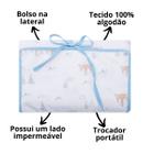 Trocador portatil bebe acolchoado com lado impermeavel espuma 100% algodao