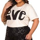 Tshirt Blusa Camiseta Feminina Plus Size Love Confortável Moderna Malha Algodão Premium Luxo MATRIZ