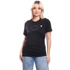 Tshirt Blusa Feminina Travel Estampada Manga Curta Camiseta Camisa Preto