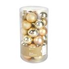 Jogo de Bolas Natalinas Especiais Dourado 50Pcs 6cm Natal Tropical