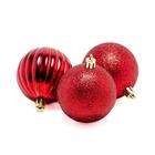 Tubo Bola Natal Le 8cm com 6 Unidades Vermelho