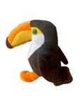 Tucano de Pelúcia Antialérgico 25cm Decoração Quarto Festa Infantil Adulto Aves Fofas - Bicho Pelúcia