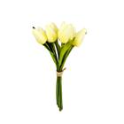 Tulipa Branca 8 Hastes 27Cm Flor Planta Artificial