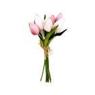 Tulipa Rosa 8 Hastes 27Cm Flor Planta Artificial