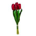 Tulipa Vermelha Artificial Buquê Realista Flor 40Cm