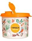 Tupper redondinha com bico dosador tapioca floral da tupperware