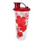 Tupperware Copo Com Bico 470ml Flores vermelhas. 