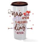 Tupperware Copo Com Tampa 470ml 470ml Amor e Alegria.